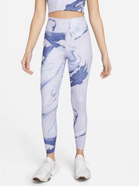 Nike One Luxe Mid-Rise 7/8 Marbled Leggings Purple Dawn Plus Women’s 1X 2X NWT